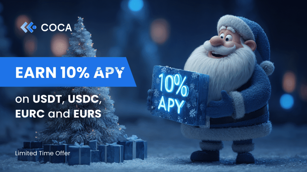 Earn 10% apy holiday boost on stablecoins